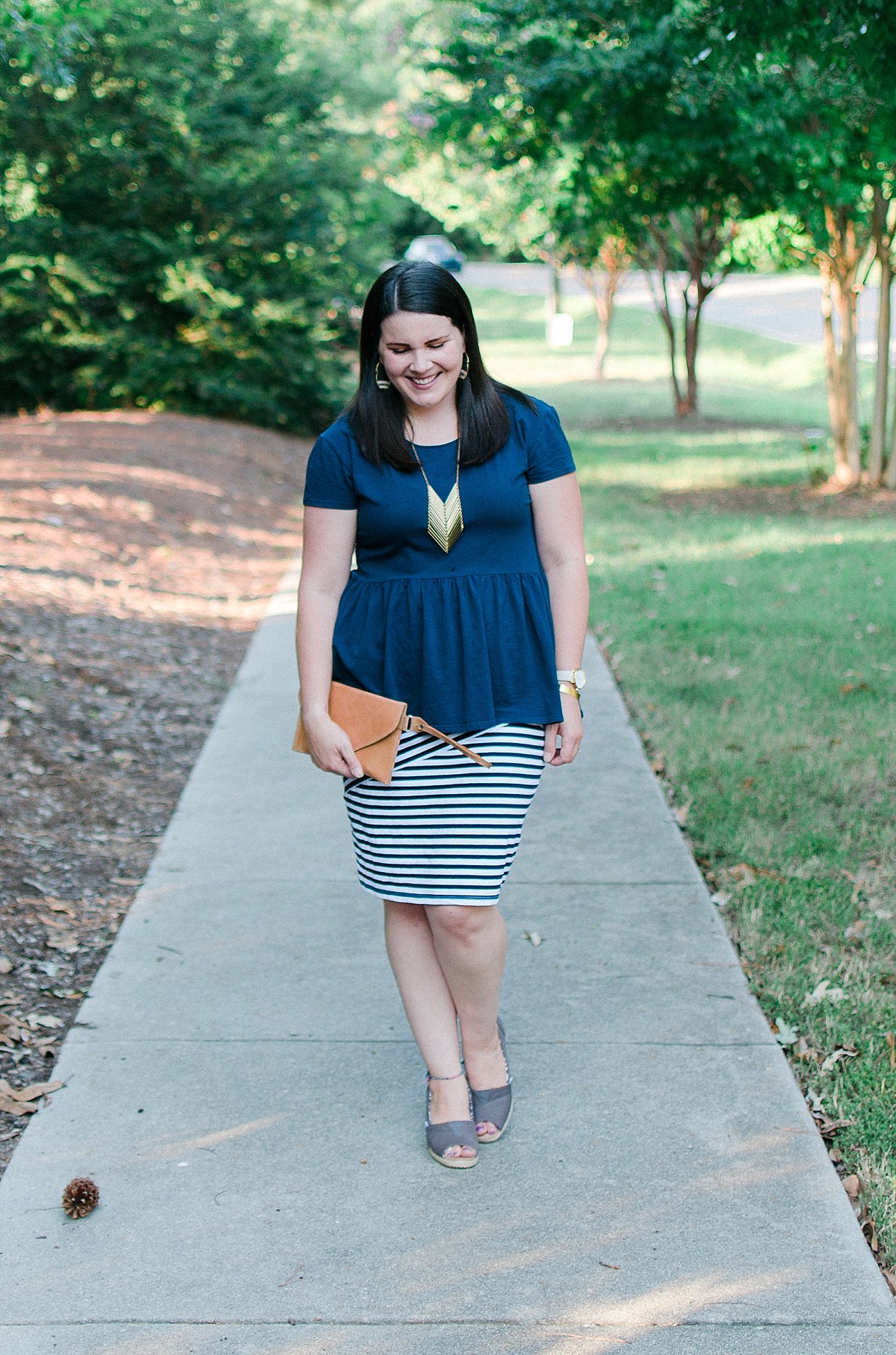 How to Style a Striped Pencil Skirt