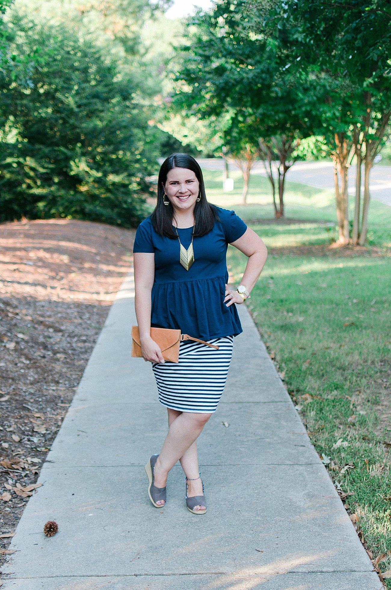 How to Style a Striped Pencil Skirt by NC fashion blogger Still Being Molly