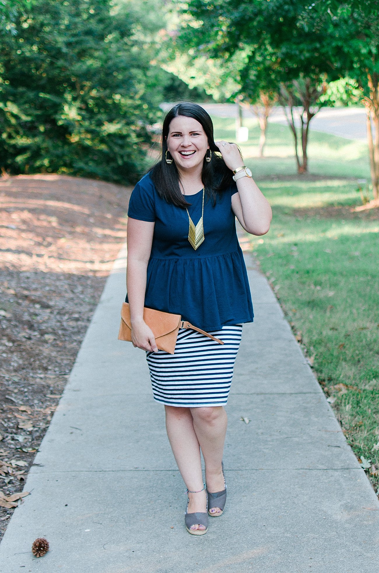How to Style a Striped Pencil Skirt by NC fashion blogger Still Being Molly