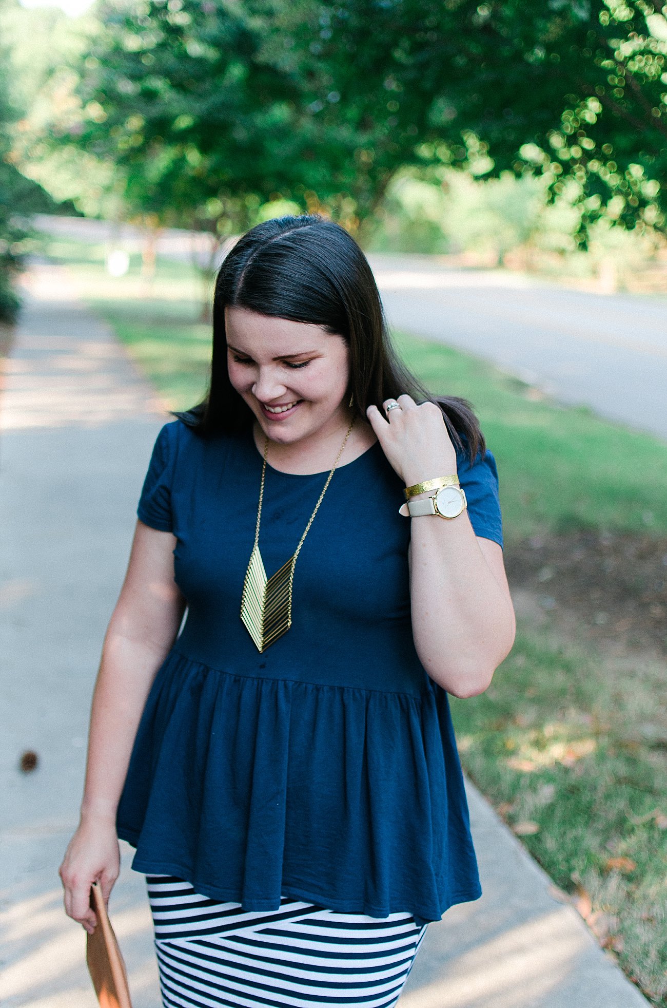 How to Style a Striped Pencil Skirt - GeekChicFashion striped pencil skirt, Elegantees top, Purpose jewelry - ethical fashion blogger (4)